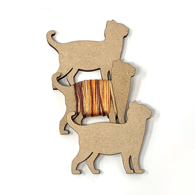 Cat bobbins (set of 12) thread holders floss organiser cross stitch embroidery thread storage