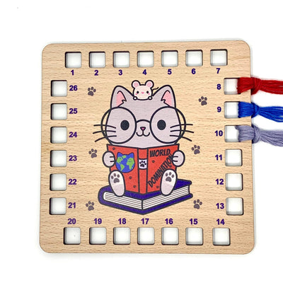 Cat World Domination thread holder floss holder cross stitch organisation