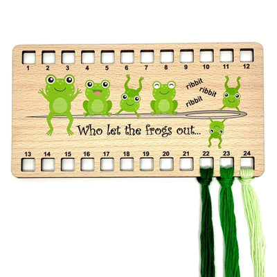 Frog floss holder thread organiser cross stitch storage