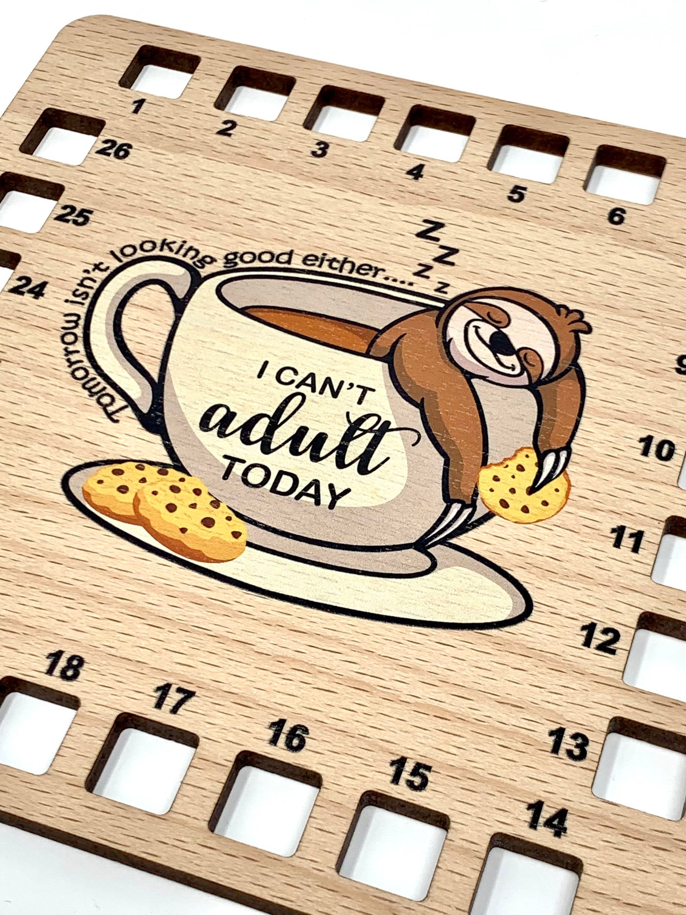 Sloth Can’t Adult Today thread holder floss holder cross stitch organisation
