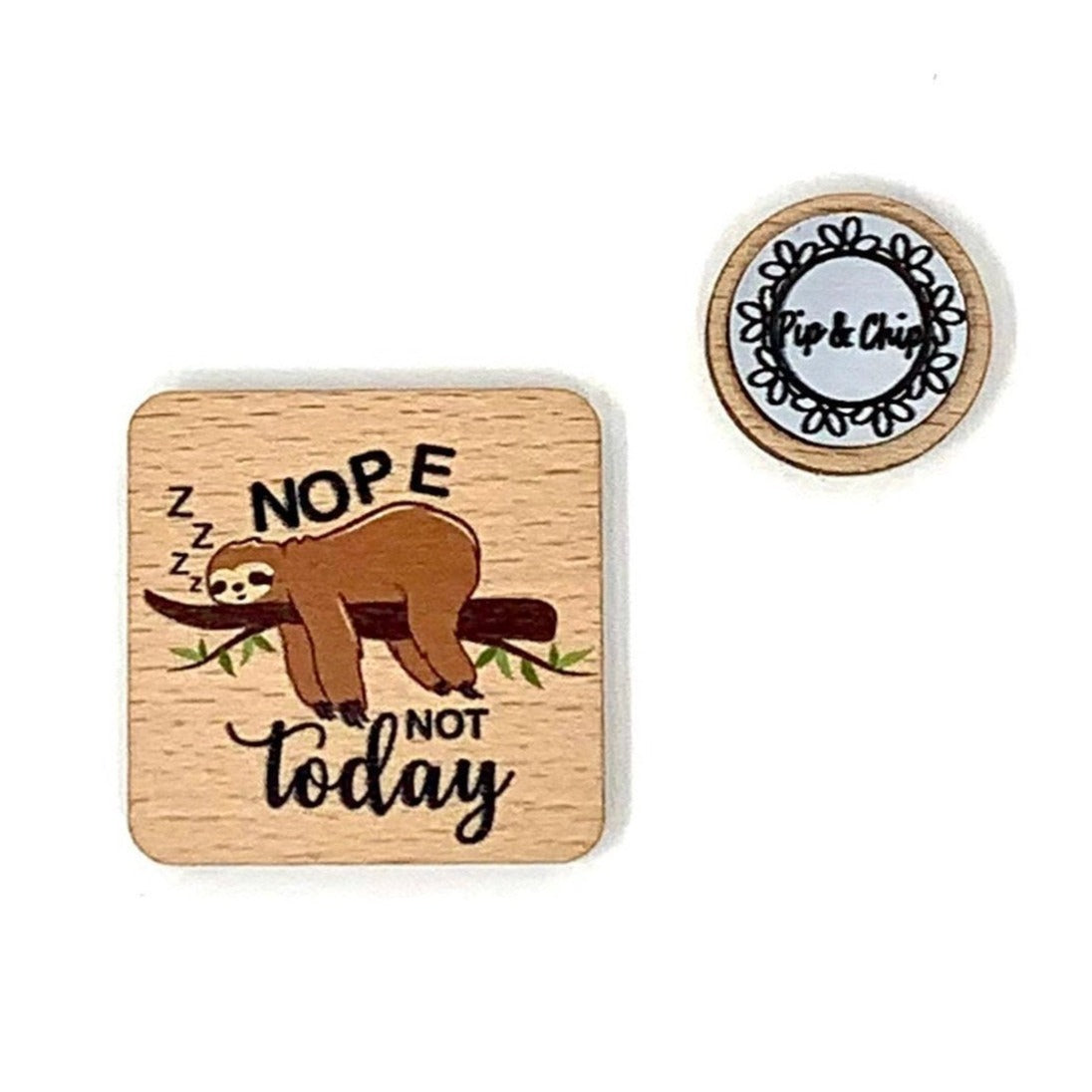 Sloth Nope not Today needle minder magnet cross stitch embroidery needlework