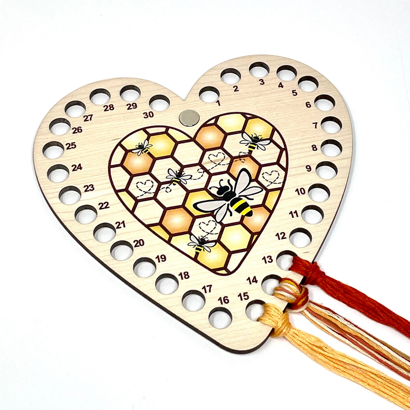 Bee Heart thread Holder with needle minder magnet