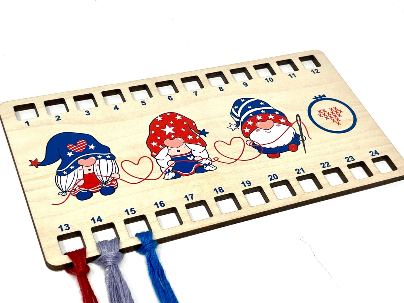 Gnome 4th July US independence themed floss holder thread organiser
