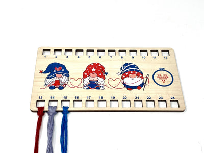 Gnome 4th July US independence themed floss holder thread organiser