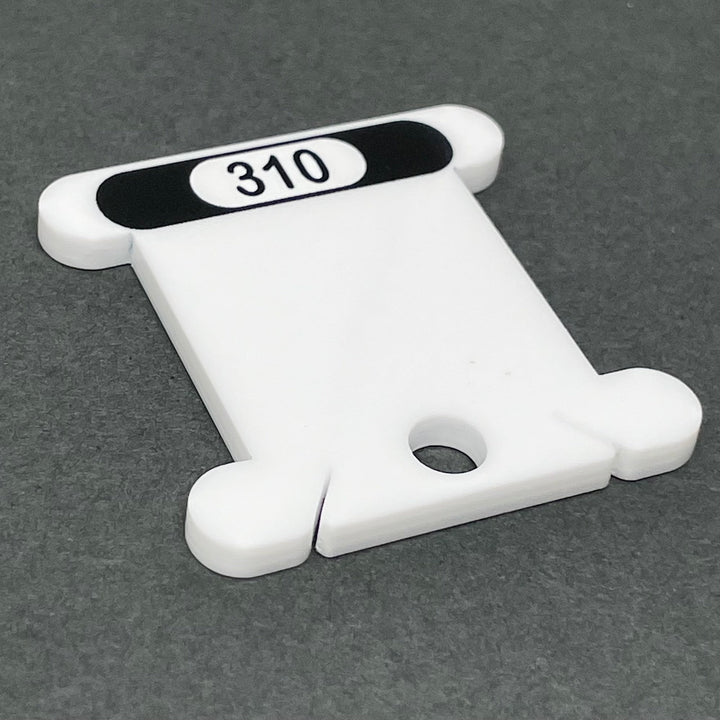 BLACK & WHITES - acrylic bobbins for DMC 310, Ecru, White and B5200 (x24 bobbins)