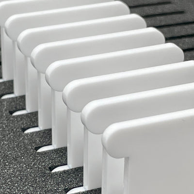 WHITE 3mm acrylic bobbins (sets of 24, 60 or 84 bobbins) - blank