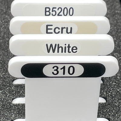 BLACK & WHITES - acrylic bobbins for DMC 310, Ecru, White and B5200 (x24 bobbins)