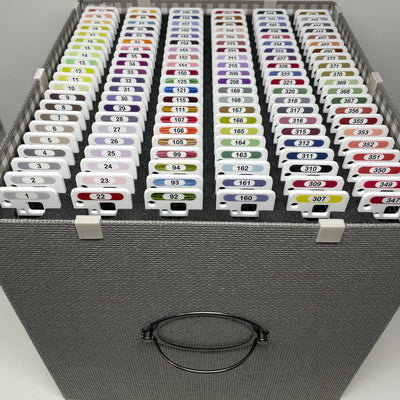 DMC Floss Chip storage system - Acrylic floss chips for DMC standard colours (x500) with x4 frames for IKEA boxes