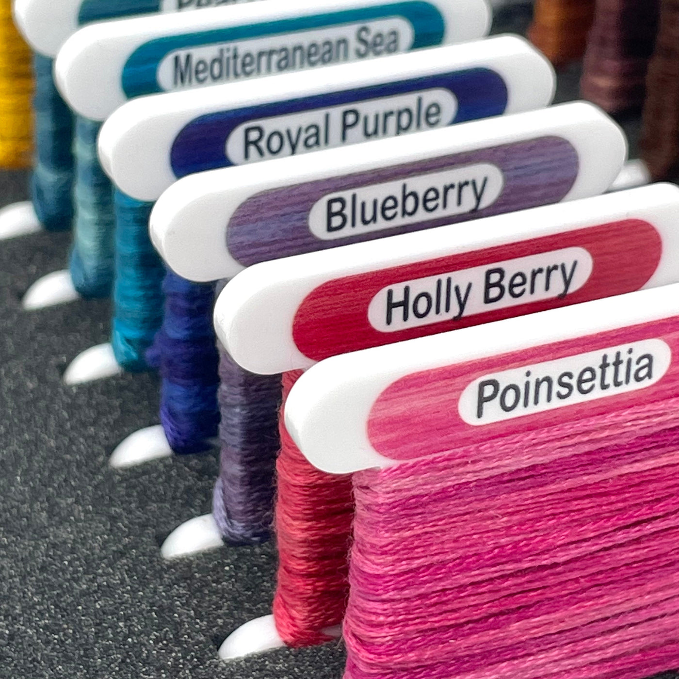 Gentle Art Sampler Threads (x227 bobbins) 3mm acrylic bobbins with printed number and colour swatch