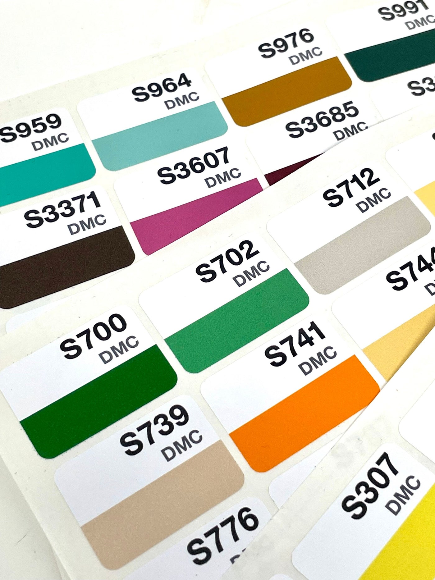 DMC colour vinyl labels suitable for Floss a way bags