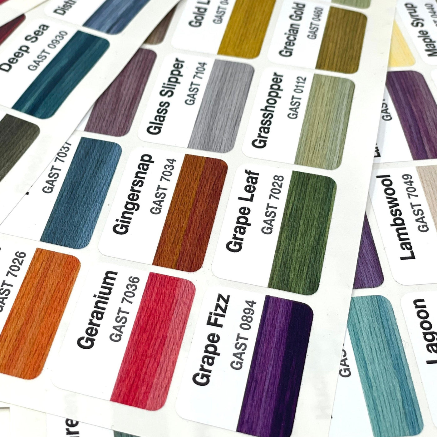 Gentle Arts colour vinyl labels (x227) suitable for Floss a way bags