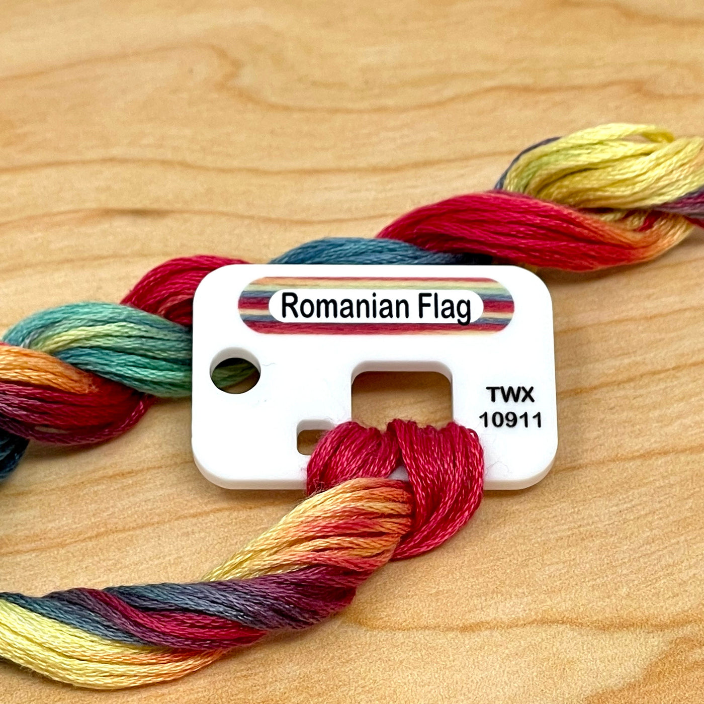 ThreadworX acrylic floss chips (x278) with printed name and colour swatch