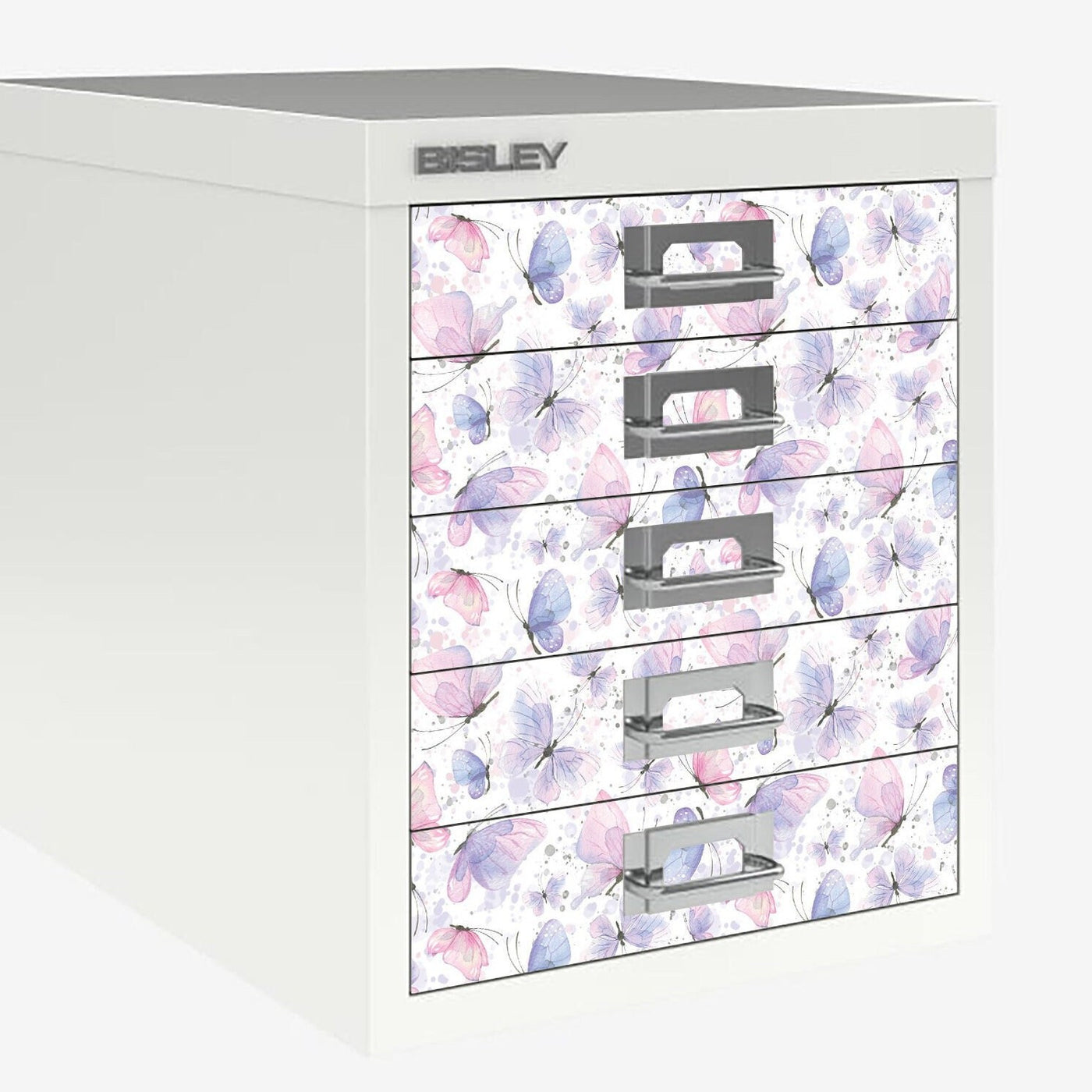 Butterfly decals for Bisley 5 drawer cabinet (not included)