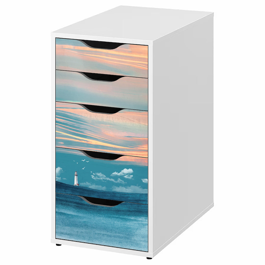 Lighthouse decals for IKEA Alex 5 drawer unit (not included)