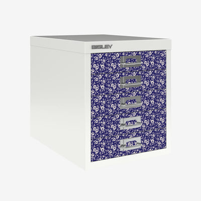 Navy floral decals for Bisley 5 drawer cabinet (not included)