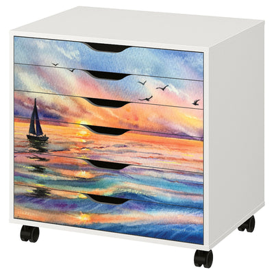 Sunset boat decals for IKEA Alex 6 drawer unit (not included)