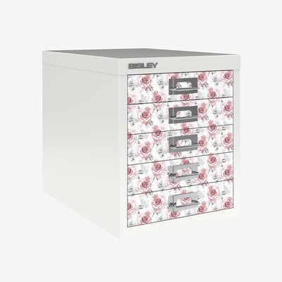 Pink Roses decals for Bisley 5 or 10 drawer (cabinet not included)