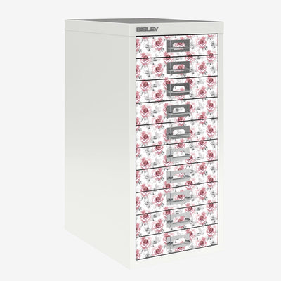 Pink Roses decals for Bisley 5 or 10 drawer (cabinet not included)