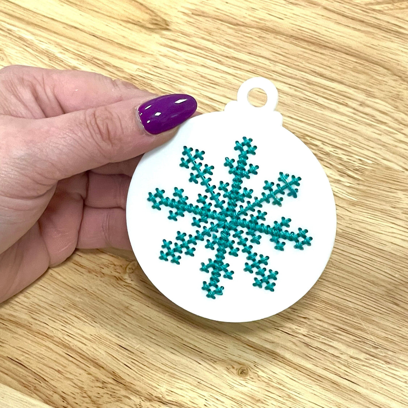 3" Snowflake acrylic cross stitch blank bauble